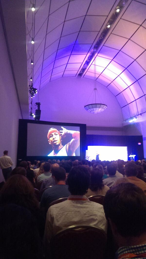 PiqueWriting's tweet image. The Answer, Allen Iverson, makes an appearance at #INBOUND13 ! Good seeing you at the "write like a god" session, AI