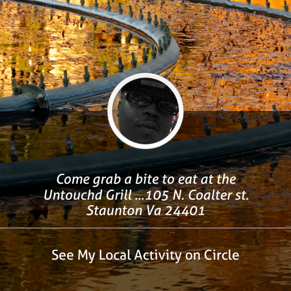 Famous_UMC's tweet photo. Come grab a bite to eat at the Untouchd Grill ...105 N. Coalter st. Staunton Va 24401... shared via @CircleApp http://t.co/T2dpi2KWgx