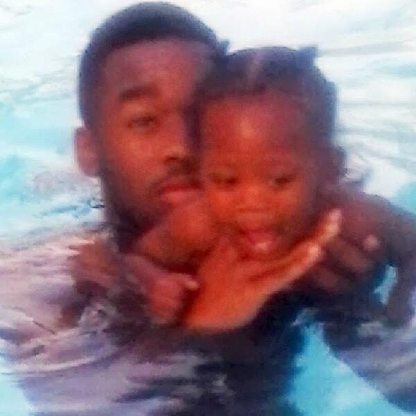 Swimming with my nephew... We had fun until his head went under.