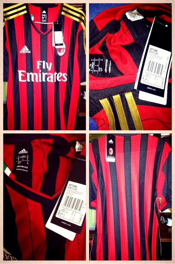 Jersey Milan Home Original 13/14 Rp.649.000 disc 20% member MI &amp; 10% non member . Available size M &amp; L [Ready Stock]