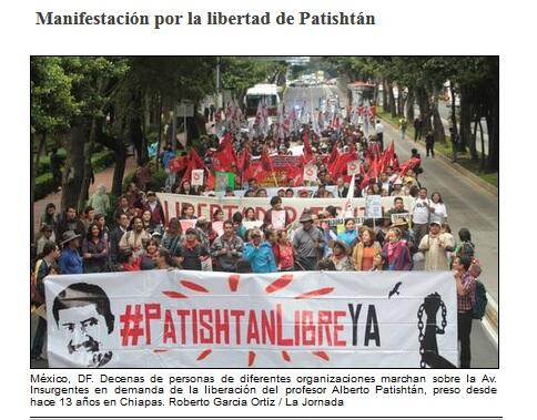 IMAGEN - Manifestación por la libertad de Patishtán lajor.mx/RCP2Px