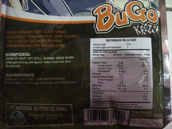 Bugo nori 97,5% rumput laut,ayo diorder lg