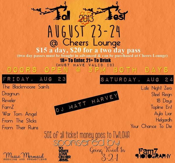 gimpi802000's tweet photo. #TWLOHA  #fallfest @GoingViral_321  #AylaLiar @WTAmetal @PeaceLoveElmore  Princeton WV ! http://t.co/yD0meWJpJv