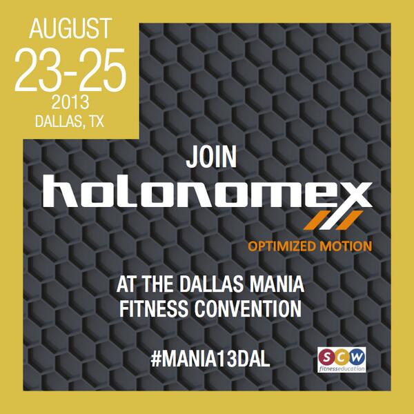 Holonomex's tweet photo. Join @Holonomex 8/23-8/25 at the  Fairmont Hotel Dallas TX for Dallas Mania. Next level core training! #mania13dal http://t.co/vWK5Lejbzo