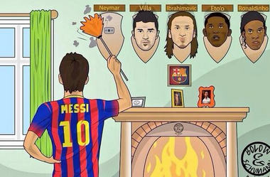 _camisetas_top's tweet photo. Messi anoche al llegar a casa... http://t.co/YbIQJOkNRk
