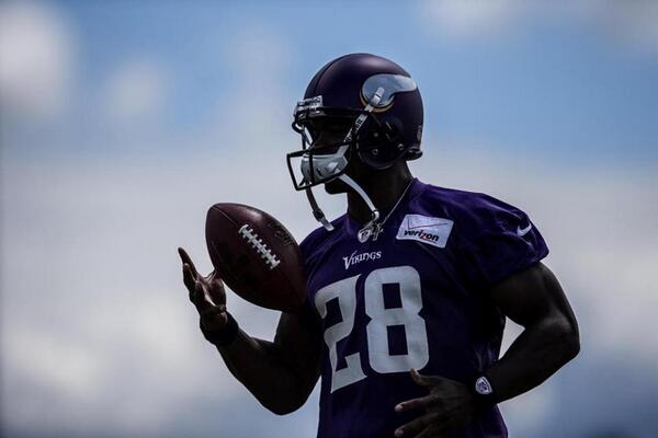 Vikings's tweet photo. .@marshallfaulk thinks that 2,500 yards is possible for @AdrianPeterson. Do you? http://t.co/6BnYVZXXAF http://t.co/pZd5mbn4pI