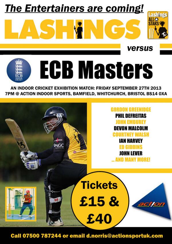 Actionsportuk's tweet photo. we are hosting the Lashing v ECBIC game here on friday 27th September. Going to be a great night! #cricket #lashings http://t.co/9bpyNSEVSX