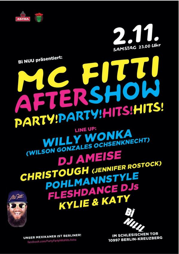 WillyWonkaW's tweet image. Oha, Monsieur Fitti! Dit wird ne eingeyolote geilhorn Afterparty! @mc_fitti  #geilon