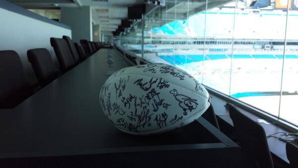 Panthers's tweet photo. Giveaway time! Followers who RT are eligible to win an autographed vintage @Panthers football! Winner chosen at 6PM. http://t.co/pMbQOGSQP2