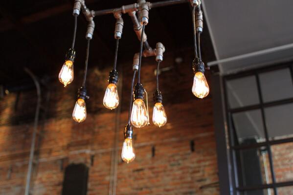 GetlitDavid's tweet photo. Love these Factory Chic chandeliers we have http://t.co/Bc7RDbuFzq