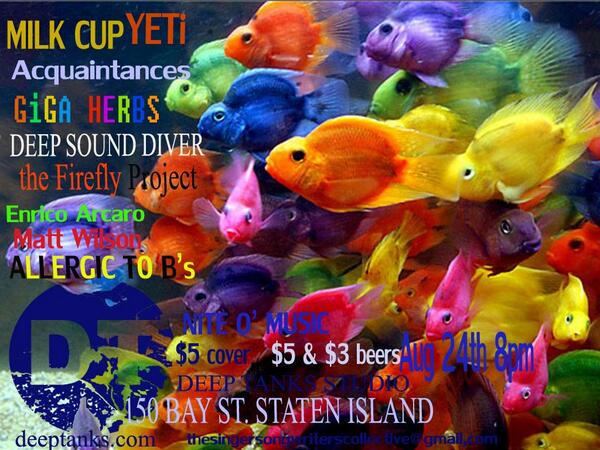 DeepTanksStudio's tweet photo. http://t.co/Icd2zq3UJc
This Sat aug 24 at 8pm. Nite O' Music. ( Live Bands and One Poet. http://t.co/0n4i3Siasp