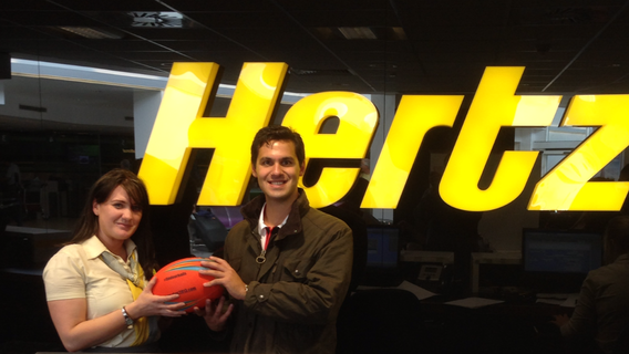 HertzUK's tweet photo. Congrats @darioushtweets who found the ball at @HertzEdinburgh &amp; has won @RLWC2013 tickets! #FindOurballs http://t.co/ZgoNsKi3Hc
