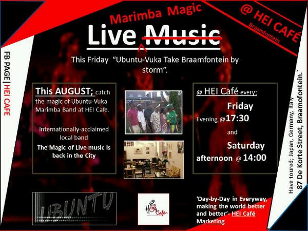 HEI_World's tweet photo. Keen for some live music? Come through to HEI Cafe tomorrow to watch Ubuntu-Vuka Marimba band perform http://t.co/b5fdJMO9ba