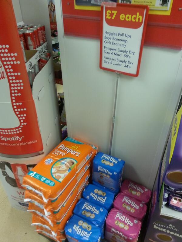 nappyhunt's tweet photo. If you are struggling to get to town this week then your local'Onestop'has a great discount on Pampers and Huggies! http://t.co/g1Ax3iANUO