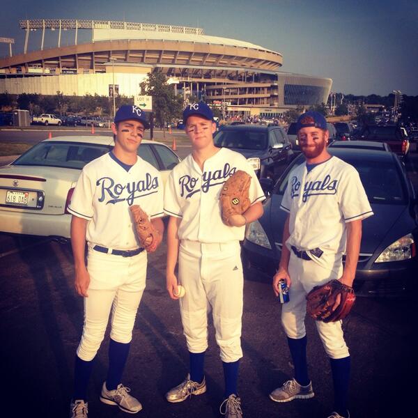 davideuston's tweet photo. Don't worry Ned, we'll cover 2nd base, right field and 3rd base tonight @Royals http://t.co/lPoUsh7RDn
