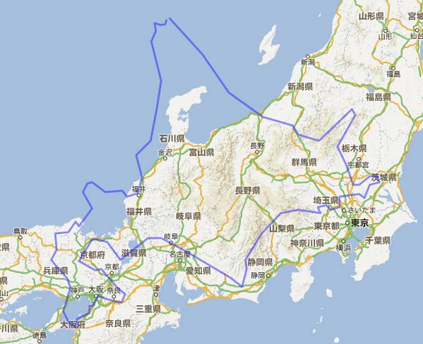 K Two クボタカズキ No Twitter Mapfrappeを使った北海道の大きさ比較 Http T Co Cgfvbg75ur で試される大地の大きさを再確認 函館ベースで考えると函館 札幌の距離感はちょうど 大阪 福井 とほぼほぼ同じみたいだ といったところで寝よう Http T Co