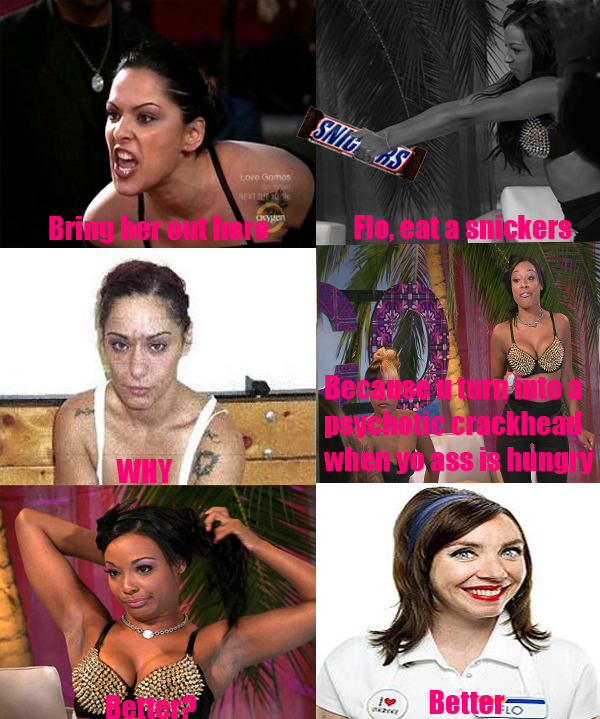 IAmAngelN's tweet image. OMG WHO MADE THIS!?!? 
“FLO HAVE A SNIICKERS”
#BGC LMAO