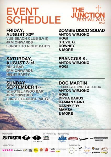 The Junction Bali (@thejunctionbali) on Twitter photo The Junction Festival Bali 2013! Full schedule... The Junction Festival Bali 2013! Full schedule...