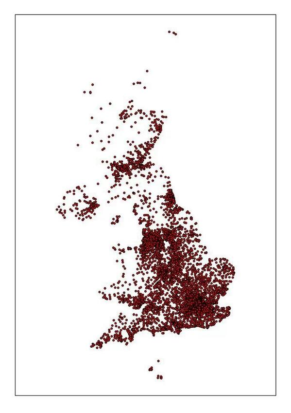 Here is a map of the uk where each dot is a scout group,  <a href="/UKScouting/">UKScouting</a> @SolScouts