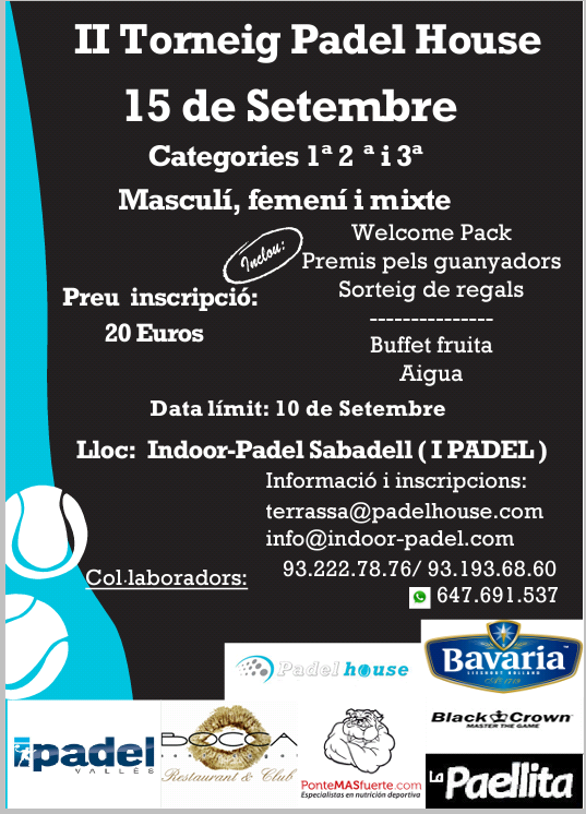 No esperis mes i apuntat ja!!!! Si no trobes parella i vols jugar nomes ho tens que dir!!!! Et busquem una!!!!