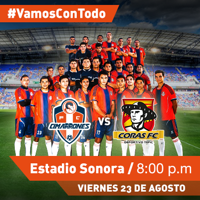 CimarronesFC's tweet photo. Vamos por la victoria en contra de @CorasTepicFC adquiere tus boletos en @DairyQueen @caffenio y taquilla del Estadio http://t.co/OHtiwH297N
