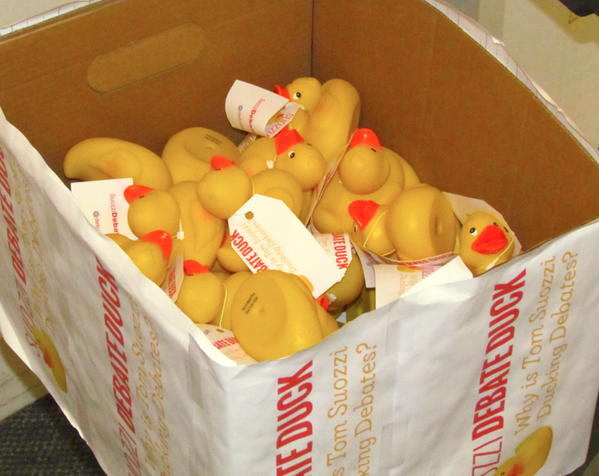 .<a href="/Howard_Weitzman/">Howard Weitzman</a> got his ducks in a row and scheduled a debate. Score! So you don't need these quackers?