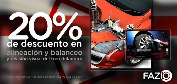 GrupoFAZIO's tweet photo. ¿Alineación y balanceo? ¿Revisión de tren delantero? Esa es tarea de viernes. Pasate por Fazio. http://t.co/tnfkACkIKL