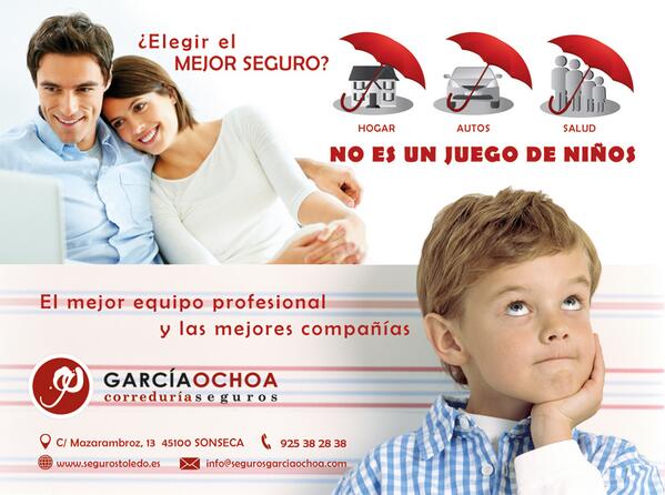 La publicidad diseñada por Miltrazos de Seguros Garcia-Ochoa en el Programa de Actividades Deportivas de Sonseca.