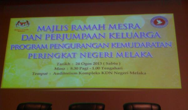 AADKMelaka's tweet photo. Prgm Harm Reduction anjuran brsama Jab Kesihatan N.Melaka, AADKNM &amp; @AADKJasin. @KP_AADK @aadkmlktgh @aadkalorgajah http://t.co/sxE17H2GMv