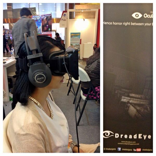 Trying out "DreadEYE" by <a href="/dreadoutgame/">DreadOut 3 - Wishlist NOW!</a> using OCULUS: the virtual reality headset <a href="/inaicta/">Indonesia ICT Award</a> .. Awesome!