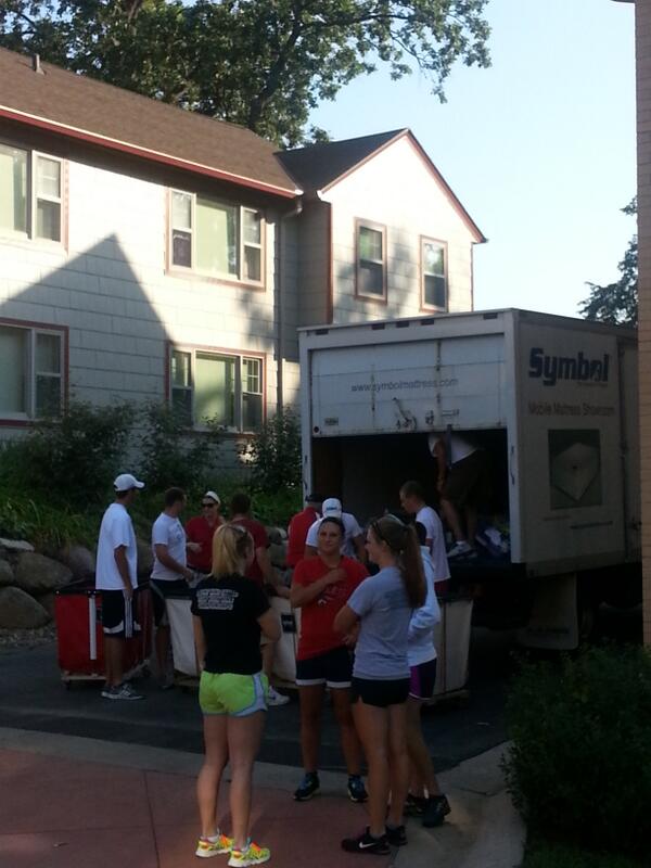NickHeftyEC's tweet photo. The first new residents have arrived! (With a moving truck) #welcome2ec @EdgewoodCollege http://t.co/IhKQ3LID5p