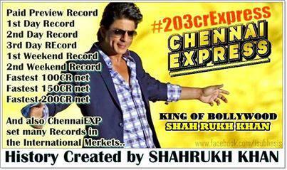 niharikasinghon's tweet photo. List of all the records created by Chennai Express ! @iamsrk is God of Cinema.. #NumberOneExpress http://t.co/WYj2ltDlak