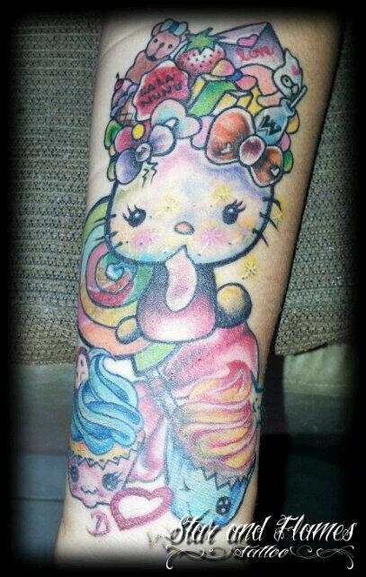 starandflames's tweet photo. NEWSCHOOL, Hello Kittie#tattoo colour by Mr. Nthunk http://t.co/NVG4V1YCXt