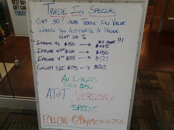 Big trade in deal at Southern Park Mall.  This deal is just going on today and tomorrow. #ytown #iphone #backtoschool