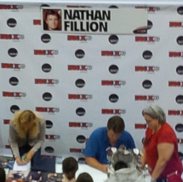 CanucKast's tweet photo. It's official! I snapped the worst spy photo of @NathanFillion ever! http://t.co/4YlU3JCk6y
