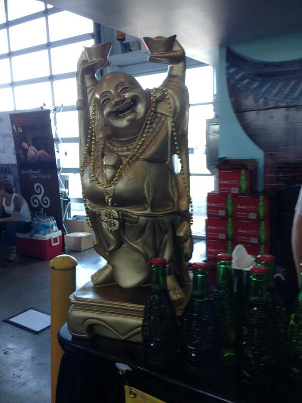 Ginspot's tweet photo. @luckybuddhabeer What a unique bottle.  Nice beer. Very unique. http://t.co/W6JaHE3f3w