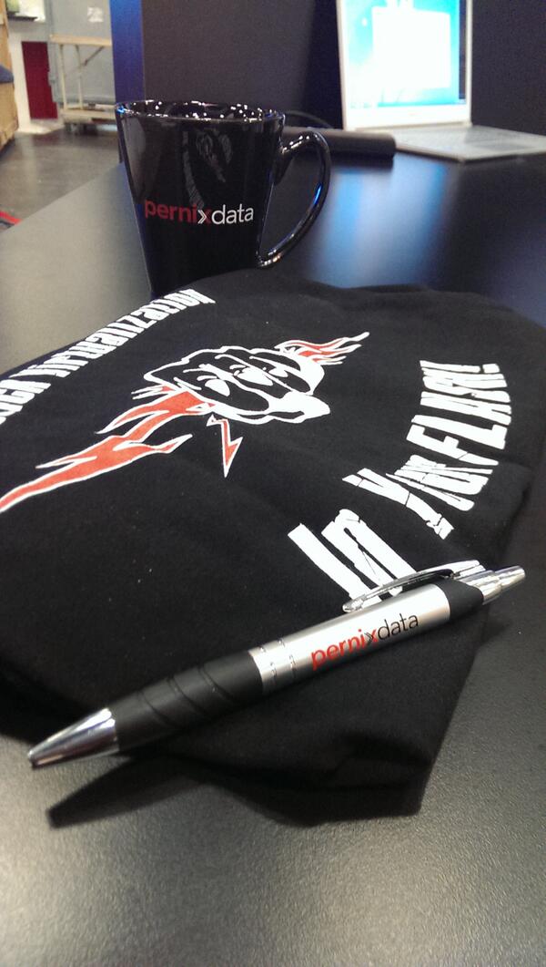 FrankDenneman's tweet image. Bagged my first swag! #PernixData #VMWorld2013