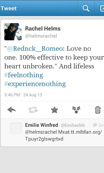 '@Rednck__Romeo: #FEELNOTHING #EXPERIENCENOTHING' is this making fun of my tweet? Lol