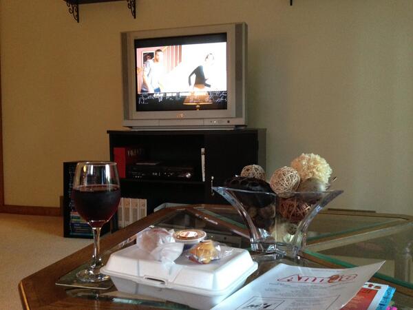 TrishaJoy's tweet image. And this will be my evening... #wine #chinese #runninglines #SilverLiningsPlaybook :)