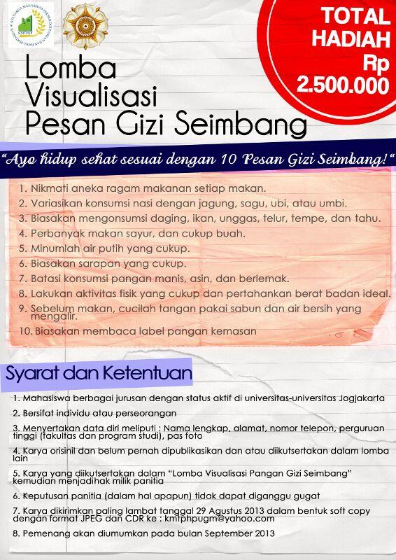 Selamat pagi <a href="/uin_suka/">UIN Sunan Kalijaga</a>. Mhn bantuan u/ publikasi. Ikuti Lomba Visualisasi Pesan Gizi Seimbang dari KMTPHP UGM!