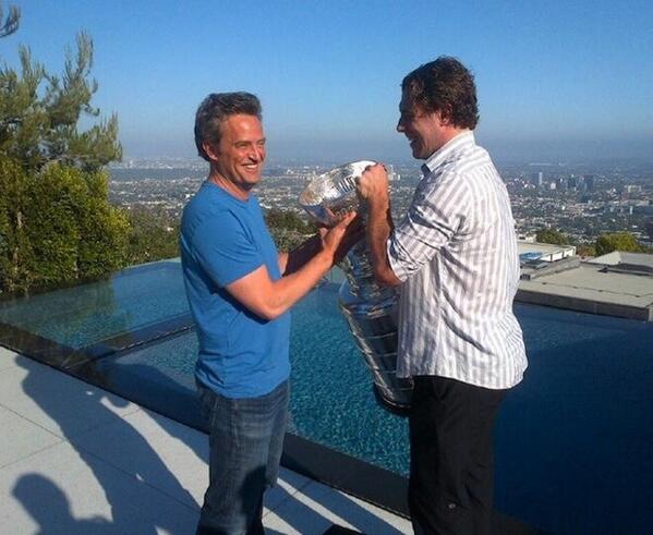 MatthewPerry's tweet photo. Happy birthday buddy. Here...I got you this. http://t.co/SH79ONh0UN
