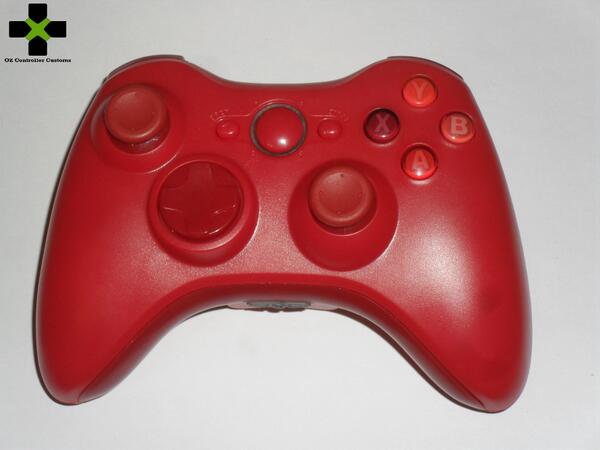 ozcontrolcustom's tweet image. Red Xbox 360 shell with red buttons and triggers. $84.95 new or $34.95 with donor controller