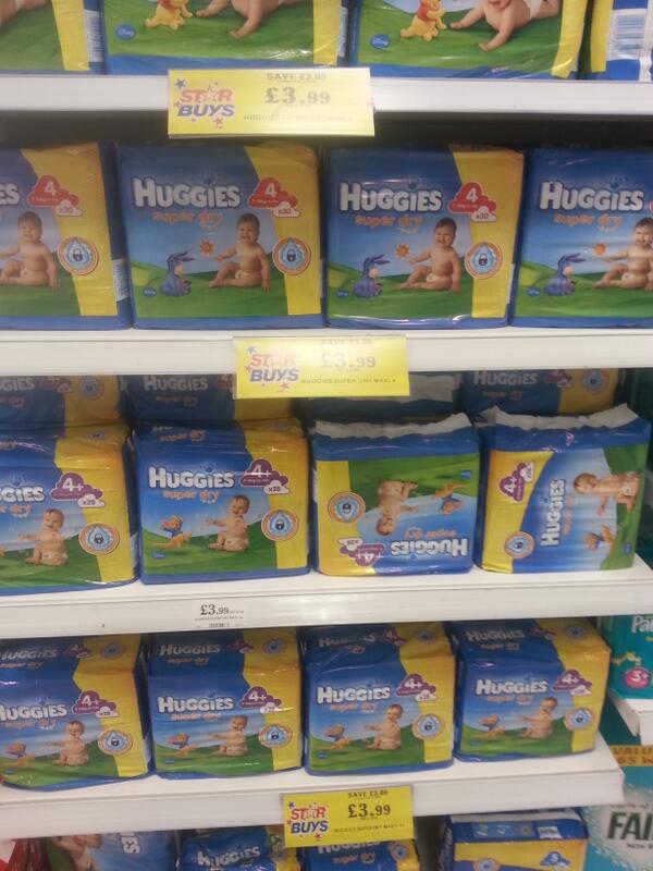 nappyhunt's tweet photo. Spotted @homebargains Some of the last remaining Huggies nappies on offer-starting around 11p per nappy.Bargain! http://t.co/03UEsdrNnU