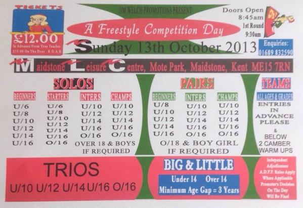 CamberFestival's tweet photo. CAMBER WARM UP COMP.

13 Oct 2013 at Maidstone.

Trios and Big N Little supporting events.

Teachers book now http://t.co/o3mNmp1Ft5
