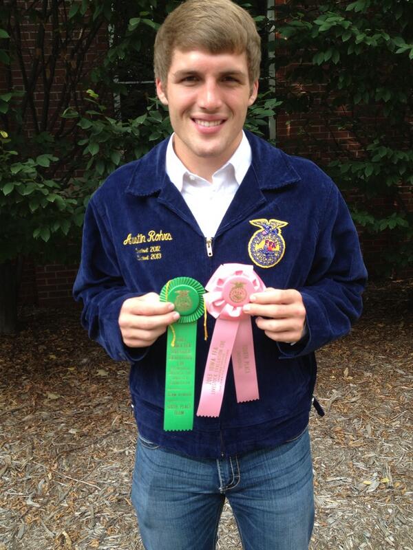 Congrats to <a href="/arohrs44/">Austin Rohrs</a> for placing 4th at State in Livestock Judging!