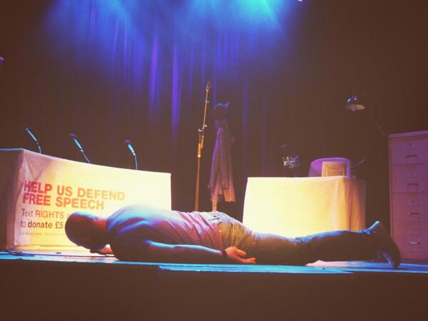 secretpoliceman's tweet photo. Thanks to a very horizontal @TerryAlderton for joining us on the #secretcomedy show today! http://t.co/qXPDaA5niq