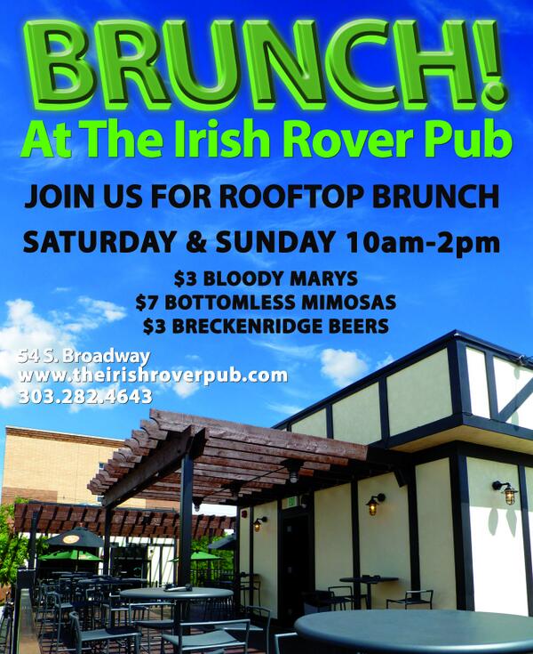 IrishRoverDenvr's tweet photo. Check our weekend brunch every Saturday and Sunday from 10am-2pm. Great food and awesome drink specials. http://t.co/ANuTlvPjKv