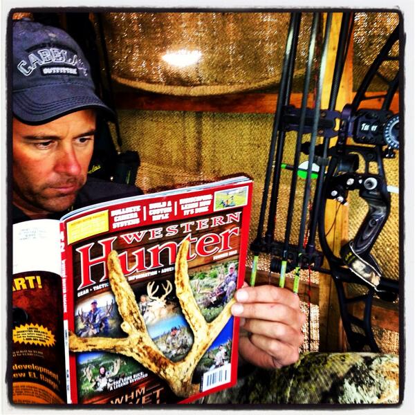 OutbackOutdoors's tweet photo. @WesternHunterTV @ElkHunterMag Adam passing the time in the antelope blind  #westernhunter http://t.co/33BFC232O3