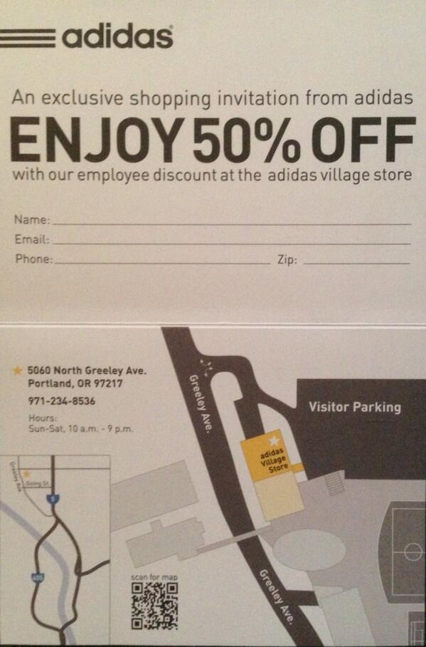 adidas employee discount card