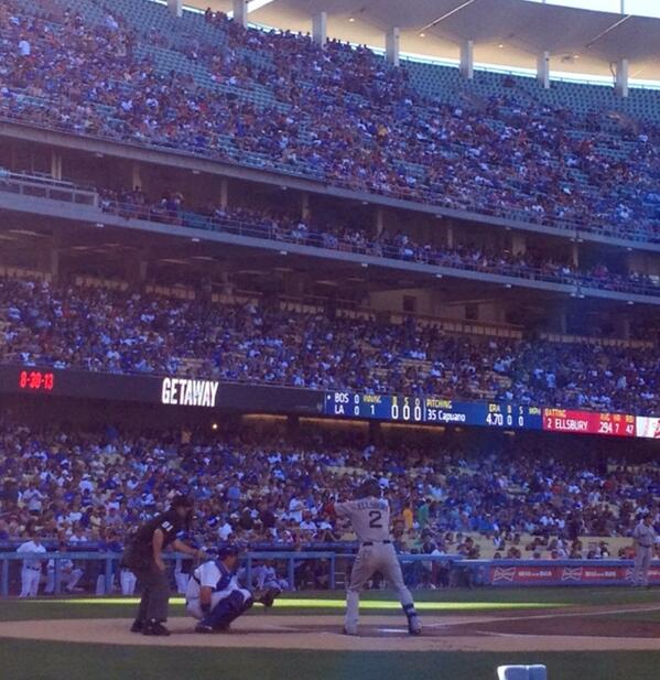 RedSox's tweet image. Play ball! We're underway on @espn Sunday Night Baseball. #BOSvsLAD